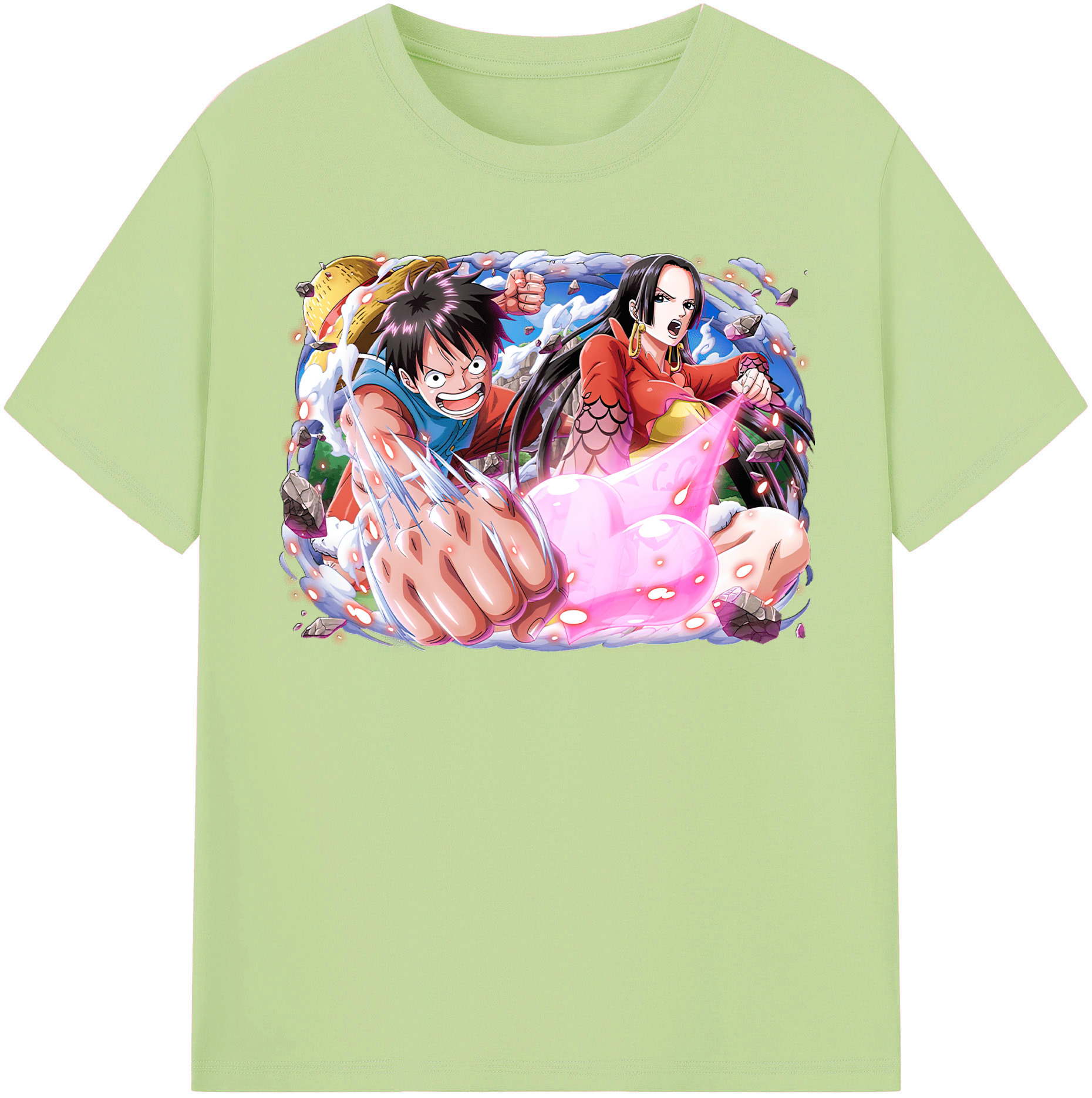 ワンピース モンキー・D・ルフィ ONE PIECE Monkey D. Luffy 綿100％半袖Tシャツ（フロントプリント）
